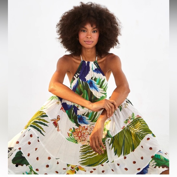 Farm Rio Mixed Palm Maxi Dress In  Multi - Picture 8 of 11